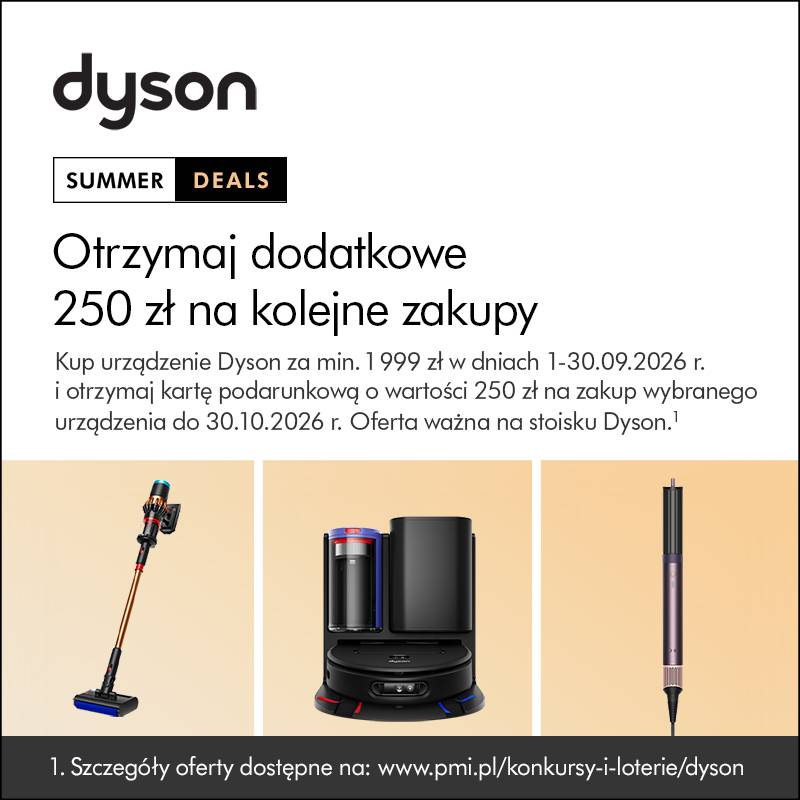Otrzymaj kartę podarunkową 250 zł na zakup kolejnego urządzenia Dyson*>